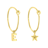 Ohrringe, 925 Silber, Buchstabe/Stardust