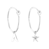 Ohrringe, 925 Silber, vergoldet, Buchstabe/Stardust