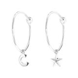 Ohrringe, 925 Silber, vergoldet, Buchstabe/Stardust