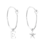 Ohrringe, 925 Silber, vergoldet, Buchstabe/Stardust