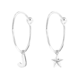 Ohrringe, 925 Silber, vergoldet, Buchstabe/Stardust