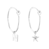 Ohrringe, 925 Silber, vergoldet, Buchstabe/Stardust