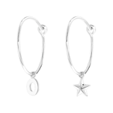 Ohrringe, 925 Silber, vergoldet, Buchstabe/Stardust