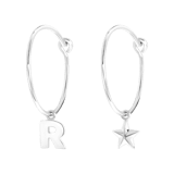 Ohrringe, 925 Silber, vergoldet, Buchstabe/Stardust