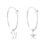 Ohrringe, 925 Silber, vergoldet, Buchstabe/Stardust