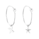 Ohrringe, 925 Silber, vergoldet, Buchstabe/Stardust