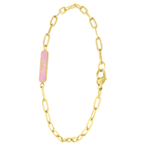 Armband, Edelstahl, vergoldet, Laugh, Emaille, lila