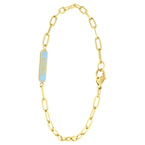 Armband, Edelstahl, vergoldet, Inspire, Emaille, blau