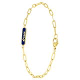 Armband, Edelstahl, vergoldet, Dream, Emaille, blau