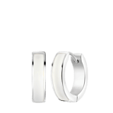 Stainless steel oorringen emaille wit voor dames