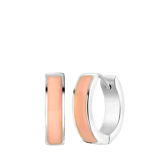 Stainless steel oorringen emaille roze voor dames
