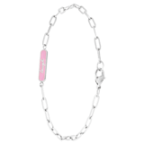 Stainless steel armband laugh emaille paars