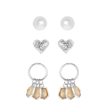 Silberfarbenes Ohrringe-Set von Bijoux
