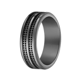 Herrenring, Edelstahl, mit Muster