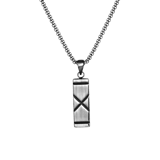 Halskette für Jungen, Edelstahl, mit Plattenanhänger und Kreuz