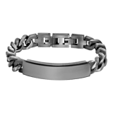 Gerecycleerd stainless steel heren plaatarmband gourmetschakel