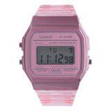 Casio Retro Digitaal Horloge roze transparant F-91WS-4EF