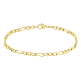 Armband, Edelstahl, vergoldet, mit Figaro-Kettenglied