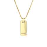 Stainless steel goldplated herenketting met hanger met zirkonia