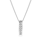 18 Karaat witgouden ketting met diamant 0,01ct