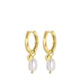 Zilveren goldplated oorringen met parel voor dames