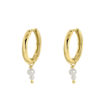 Zilveren goldplated oorringen met parel voor dames
