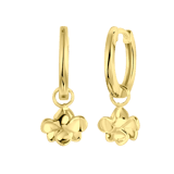 Zilveren goldplated oorringen met hanger geboortebloem voor dames