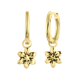 Ohrringe, 925 Silber, vergoldet, Geburtsblume