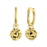 Zilveren goldplated oorringen met hanger geboortebloem voor dames