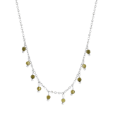 Stainless steel ketting met groene labradoriet