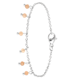 Stainless steel armband met roze aventurijn