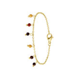 Armband, Edelstahl, vergoldet, mit Perlenanhängern