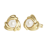 Ohrringe, 585 Gold, Swirl-Perle