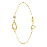 Armband, 585 Gold, mit Tropfen und Zirkonia