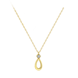 Halskette, 585 Gold, Anhänger, Tropfen, Zirkonia
