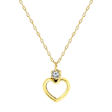 14 karaat gouden ketting met hanger hart zirkonia voor dames