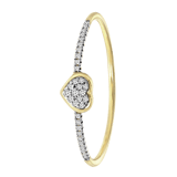 14 karaat geelgouden ring met 33 diamanten 0,05ct hart.