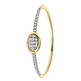 Ring, 585 Gelbgold, mit 31 Diamanten 0,05 kt, oval.