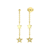 Zilveren goldplated oorknoppen ster voor dames