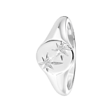 Zilveren cachetring met sterren zirkonia