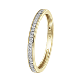 14 Karaat geelgouden railring 29 diamanten 0,08ct