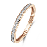 Schienenring, 585 Rotgold, 29 Diamanten 0,08 ct