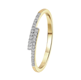 14 Karaat geelgouden ring 26 diamanten 0,08ct