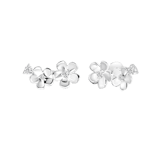 Zilveren oorknoppen bloemen met zirkonia
