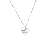 Zilveren ketting met hanger open hart hug voor dames