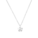 Zilveren ketting met hanger bloem zirkonia