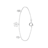 Armband, 925 Silber, mit Anhängern, Blume, Zirkonia