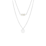 LuLu Jewels stainless steel ketting met muntje en moonstone voor dames