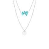 LuLu Jewels stainless steel ketting met muntje en turquoise voor dames