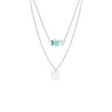 LuLu Jewels stainless steel ketting met muntje en aventurijn voor dames